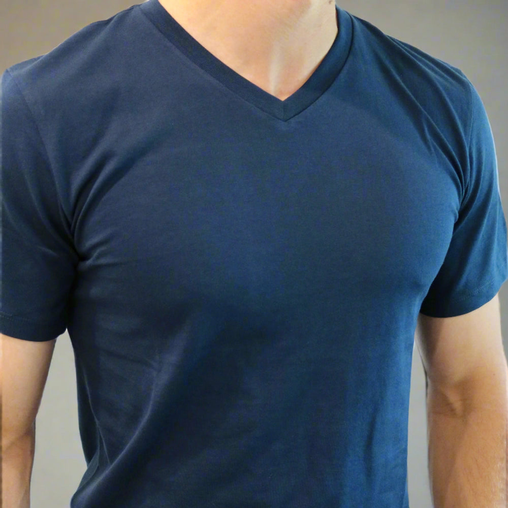 Blue Pima V-Neck