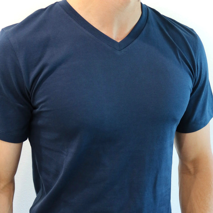 Blue Pima V-Neck