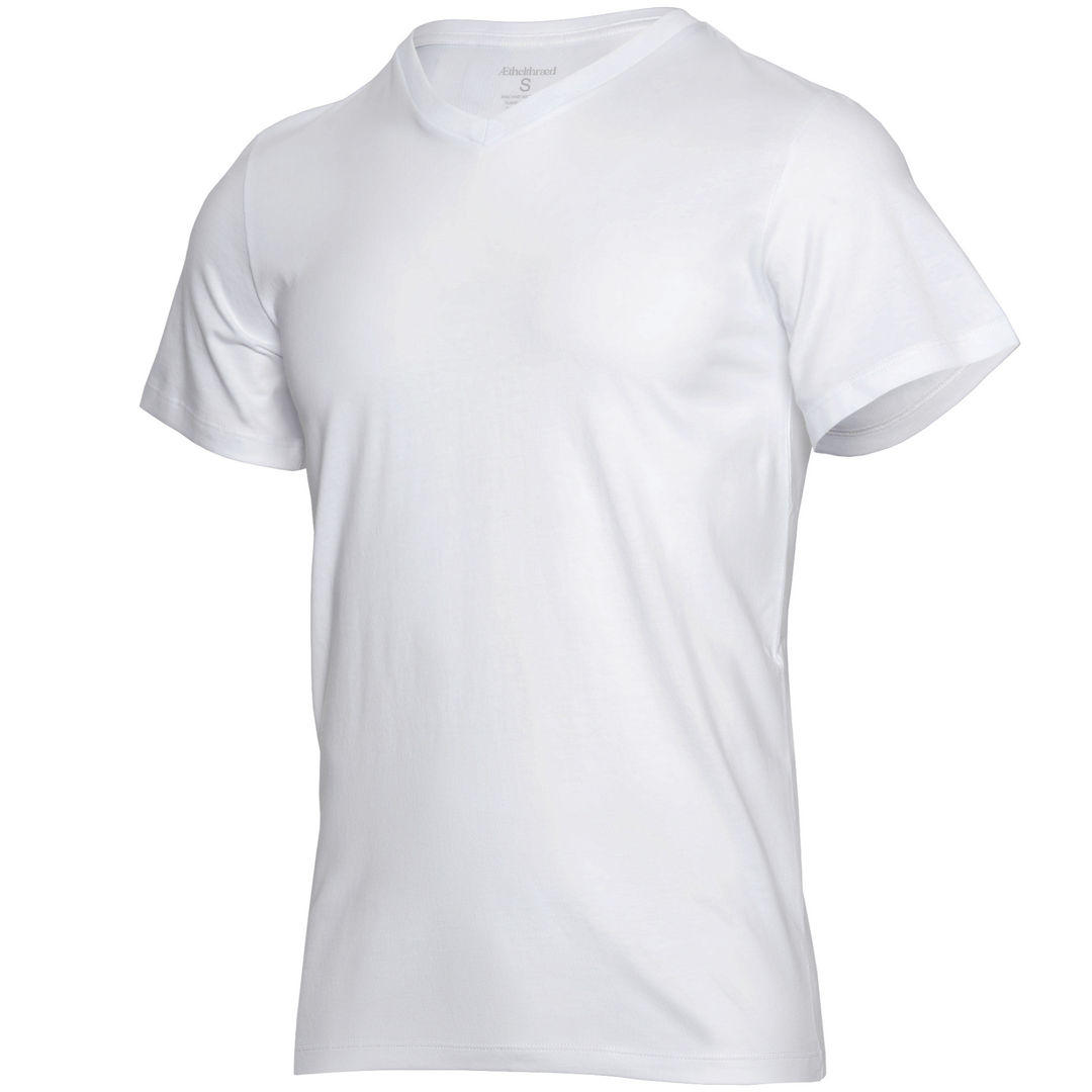 Men's White Pima Cotton V-Neck